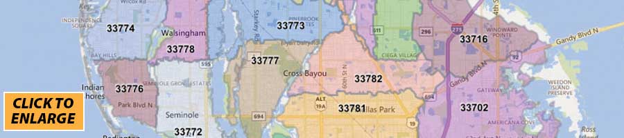 zip code map pinellas county Pinellas County Zip Code Map Print Label And Mail zip code map pinellas county