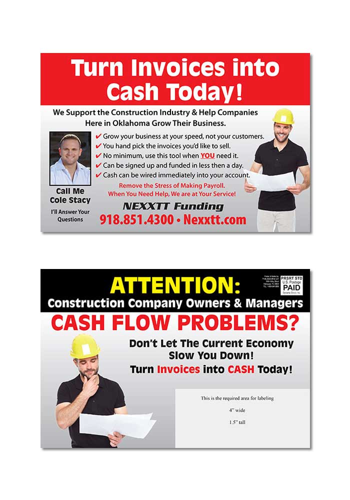 Financial Services Investment Postcard Samples | PrintLabelAndMail.com